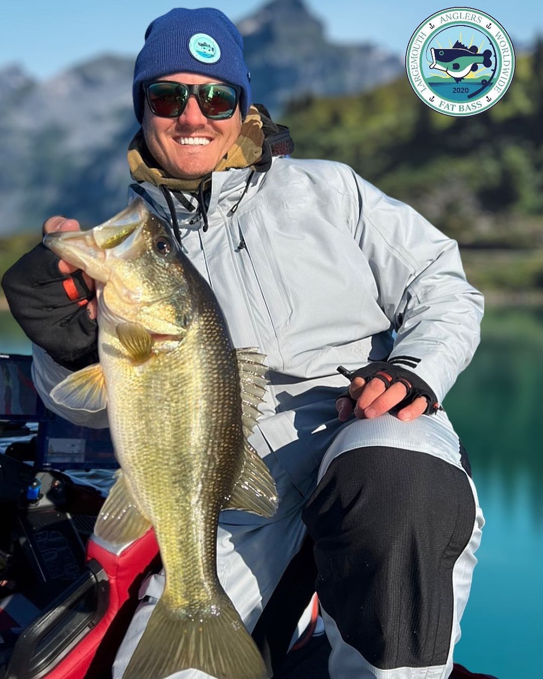 Fat Bass Beanie with largemouth bass